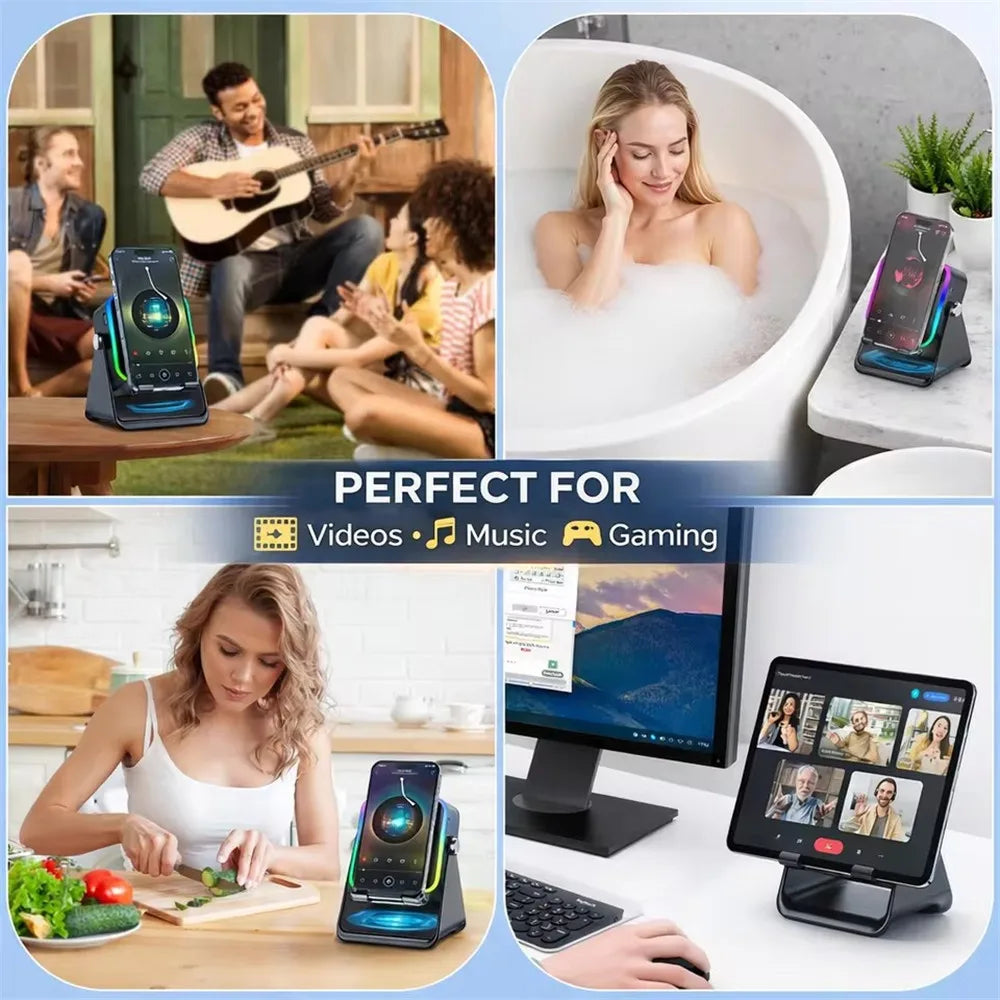 Wireless Speaker Phone Stand — RGB Super Bass