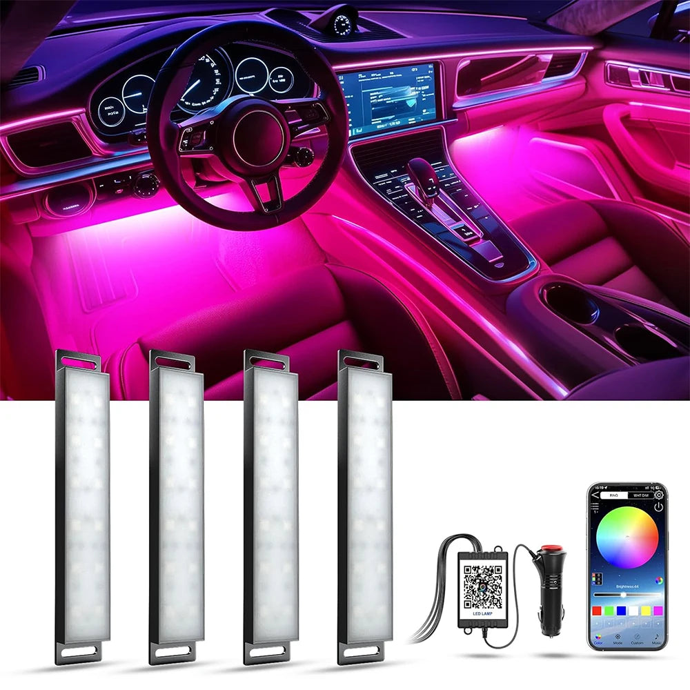 RGB Car Interior LED Strips — Music Sync + App