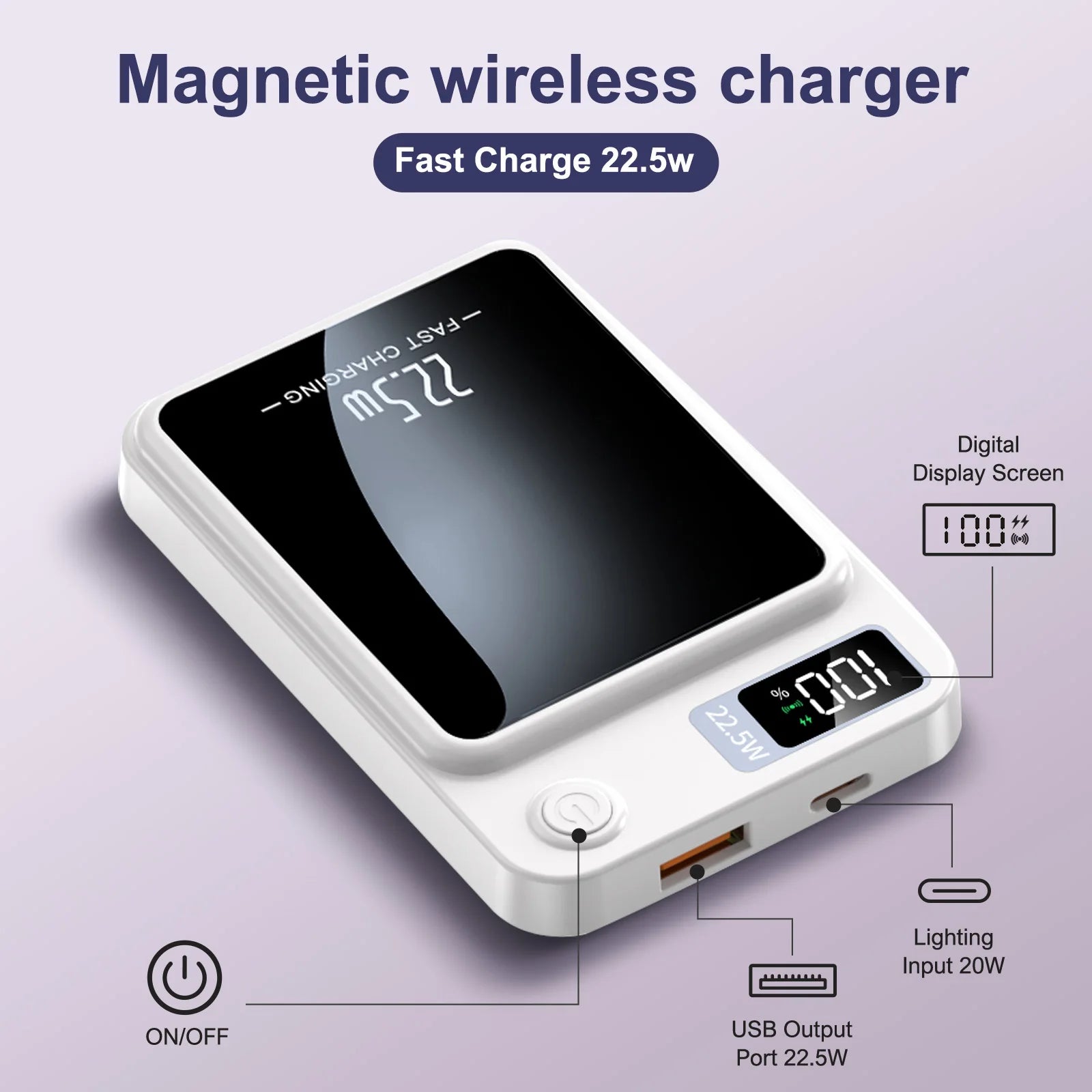 Magnetic Power Bank 10000Mah — 22.5W Fast Charge
