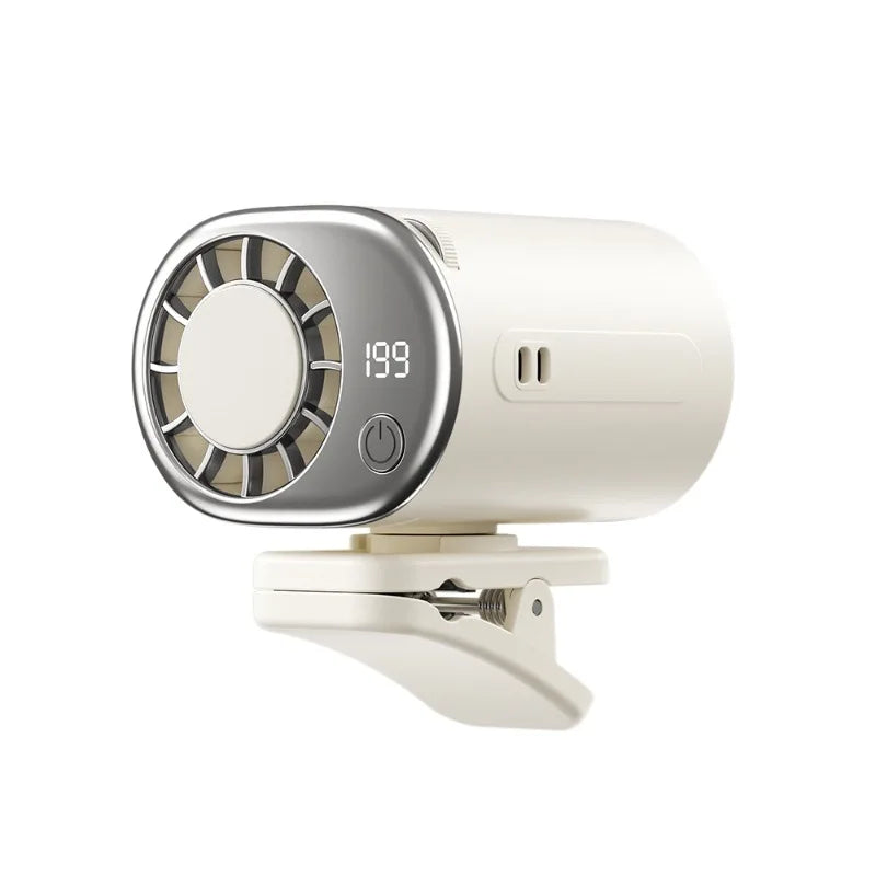 Car Clip Fan — 360° Cooling, 199 Speeds