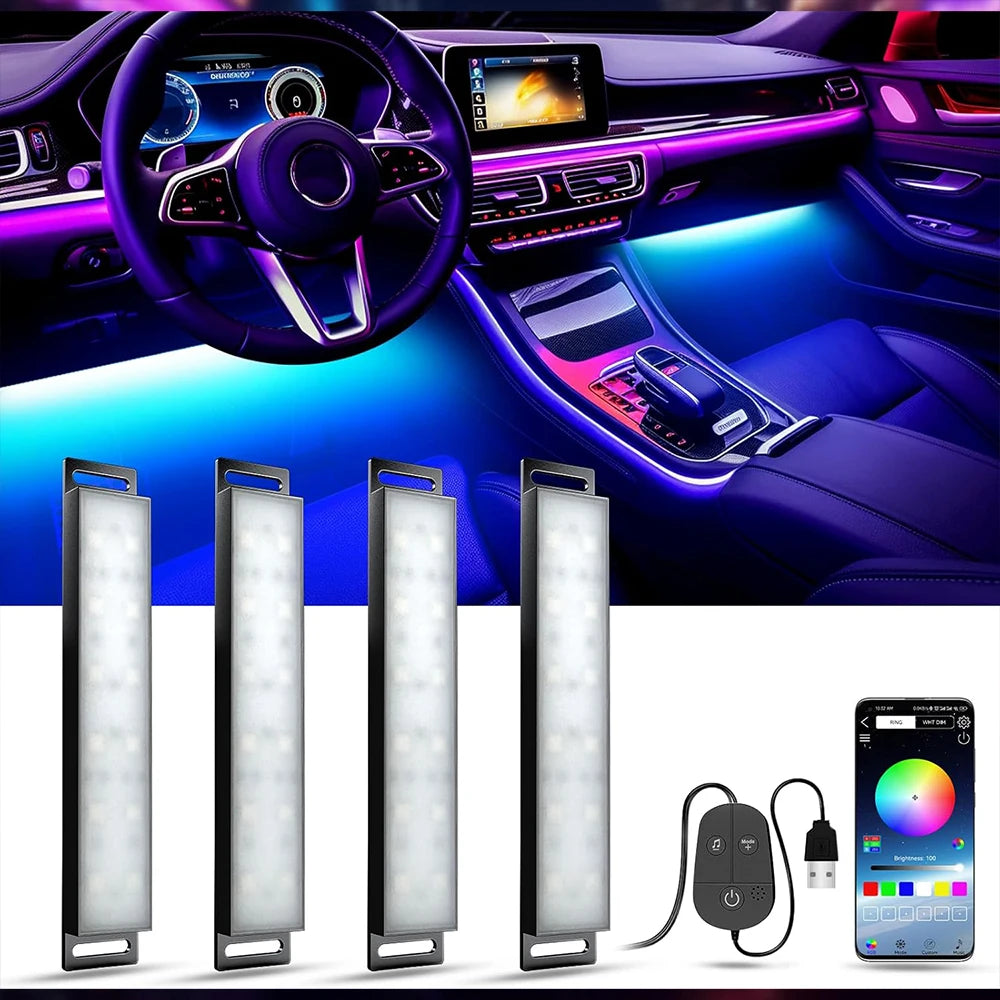 RGB Car Interior LED Strips — Music Sync + App