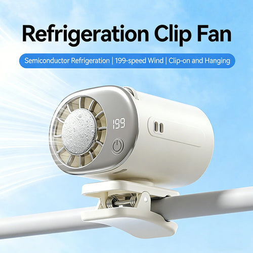 Car Clip Fan — 360° Cooling, 199 Speeds