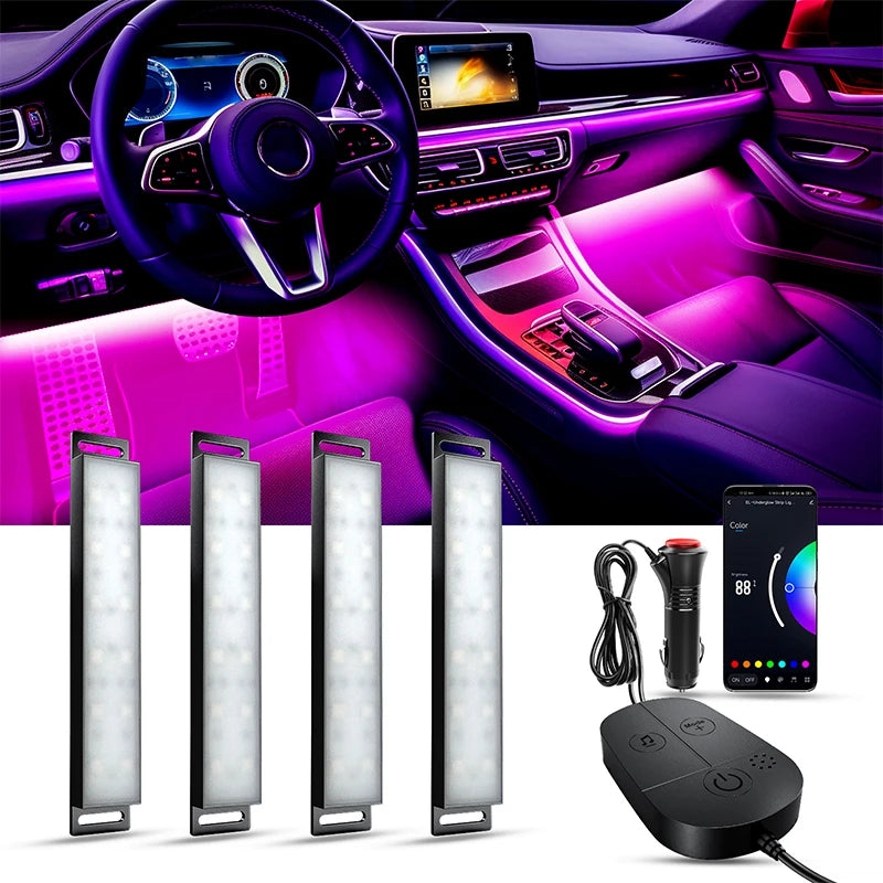 RGB Car Interior LED Strips — Music Sync + App